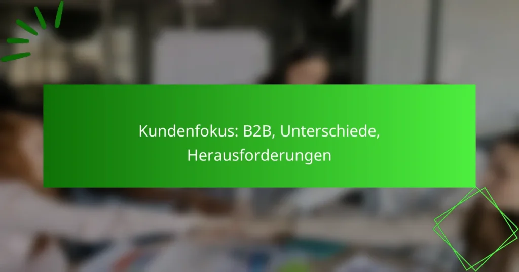 Kundenfokus: B2B, Unterschiede, Herausforderungen