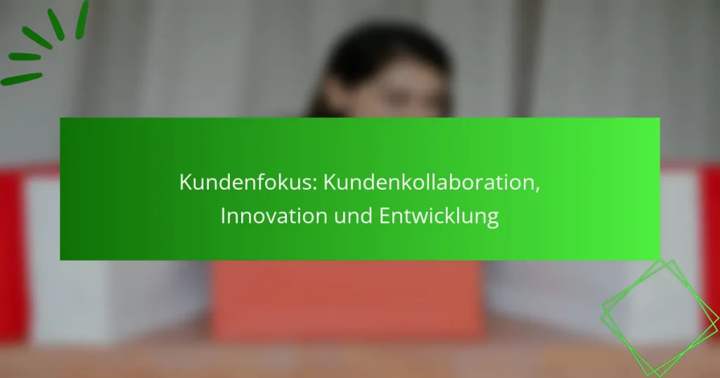 Kundenfokus: Kundenkollaboration, Innovation und Entwicklung