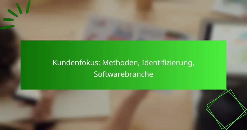 Kundenfokus: Methoden, Identifizierung, Softwarebranche