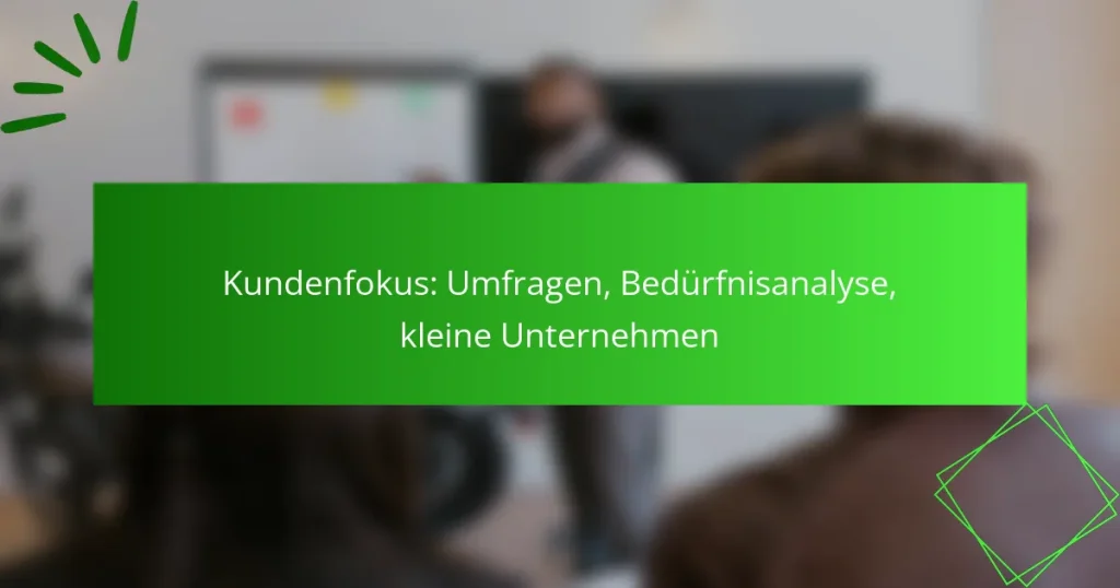 Kundenfokus: Umfragen, Bedürfnisanalyse, kleine Unternehmen