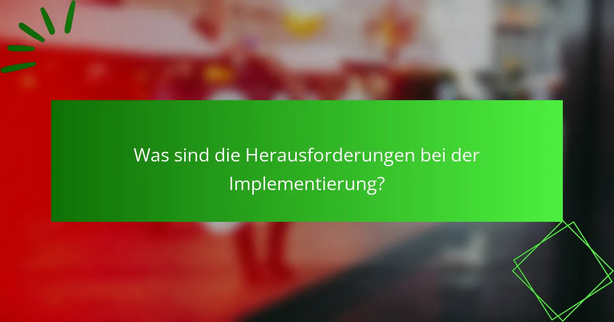 Was sind die Herausforderungen bei der Implementierung?