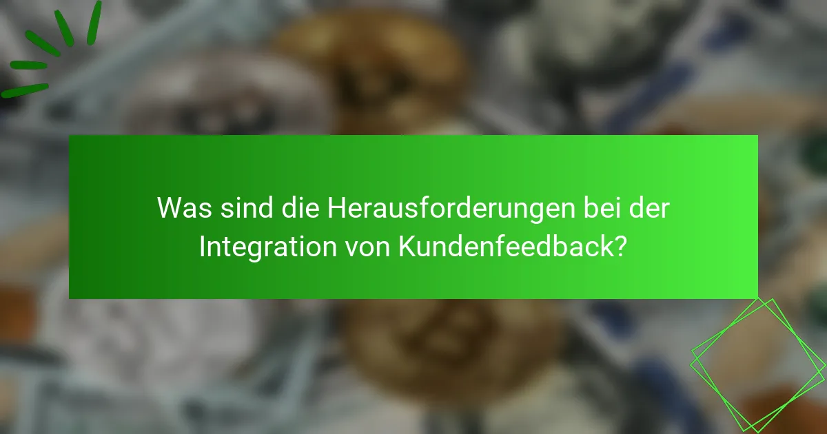Was sind die Herausforderungen bei der Integration von Kundenfeedback?