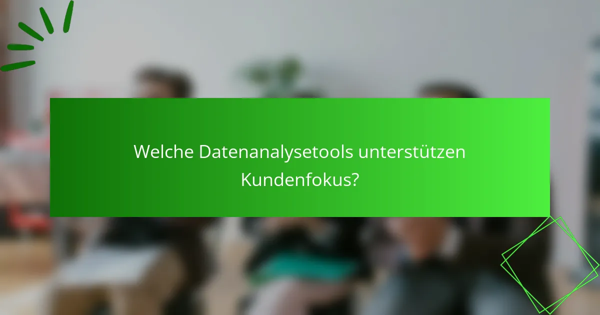 Welche Datenanalysetools unterstützen Kundenfokus?
