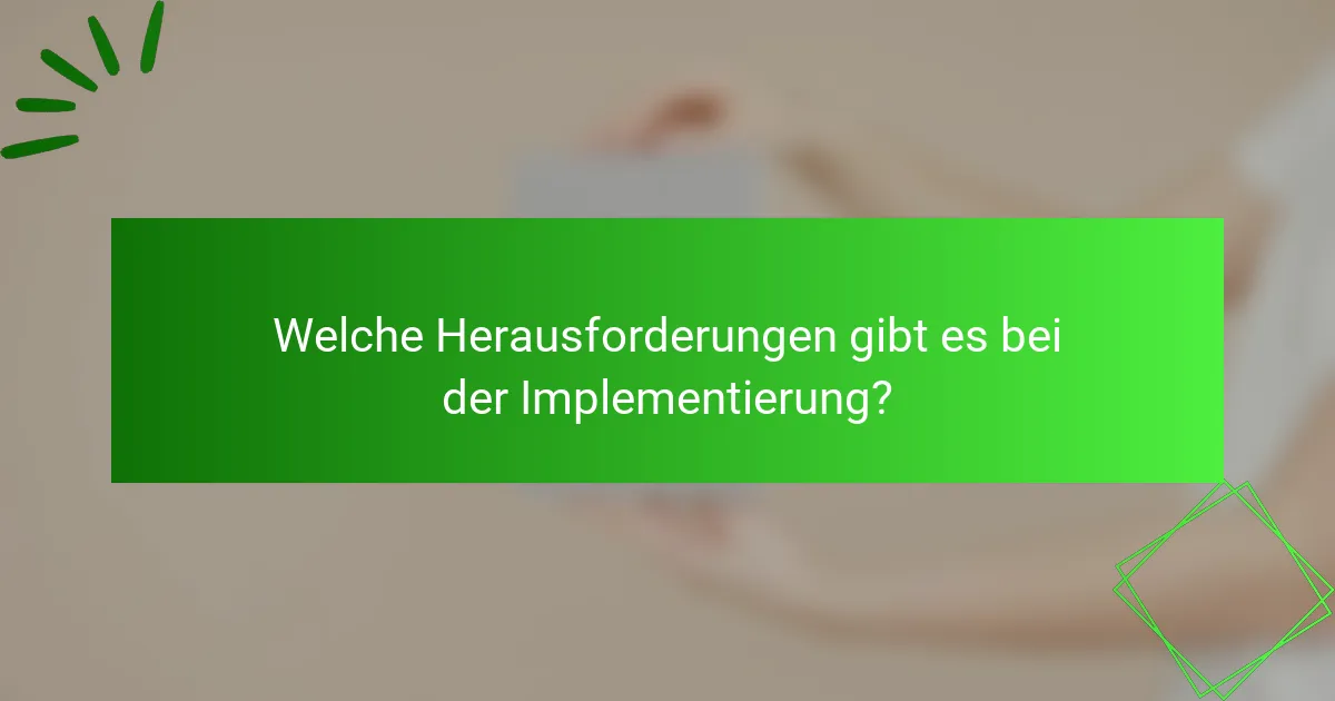 Welche Herausforderungen gibt es bei der Implementierung?