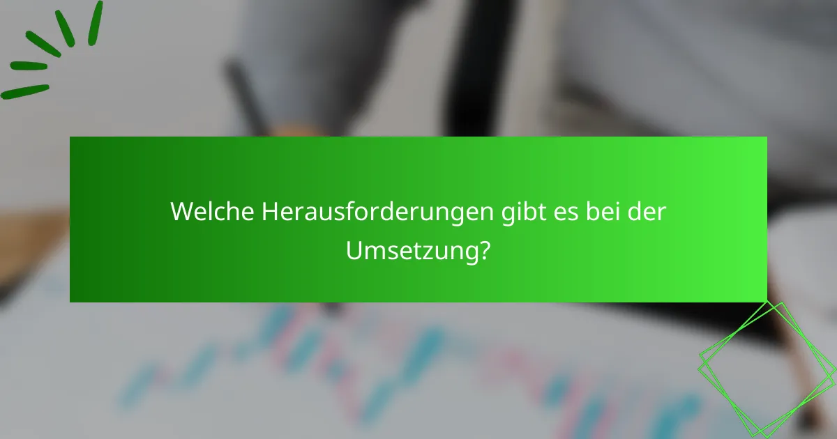 Welche Herausforderungen gibt es bei der Umsetzung?