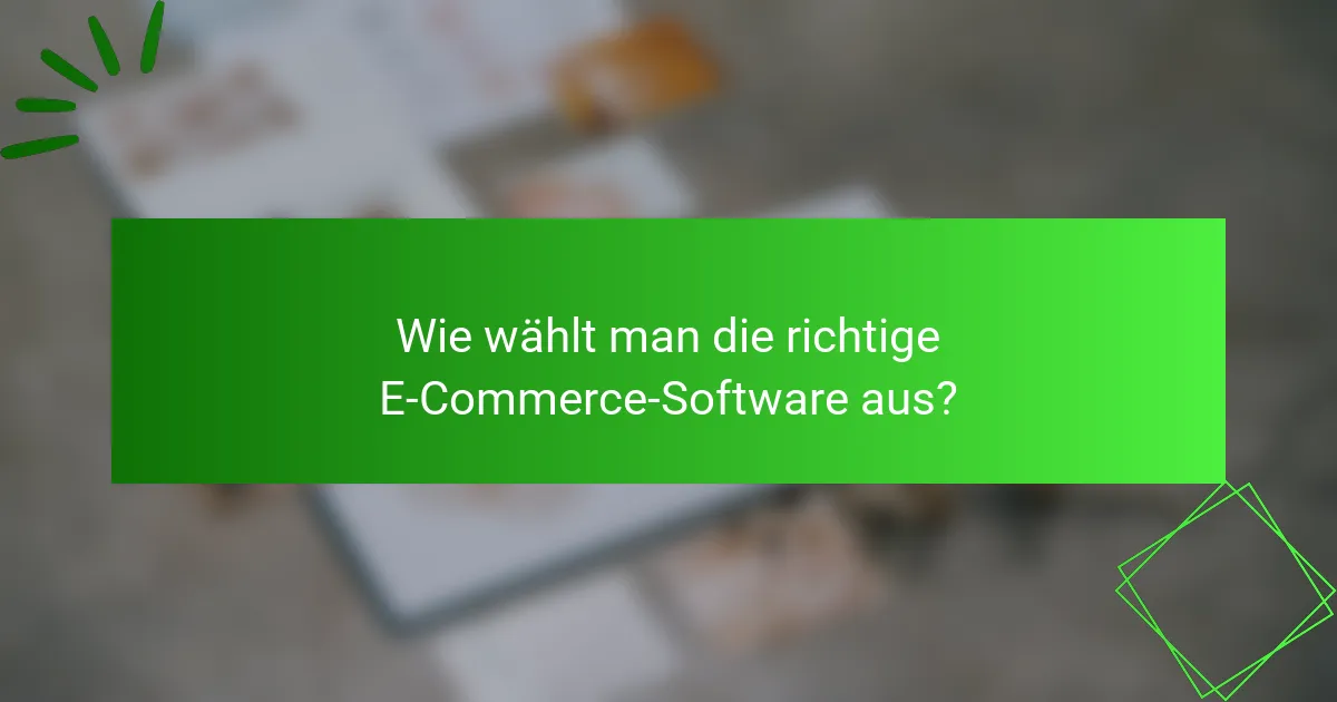 Wie wählt man die richtige E-Commerce-Software aus?